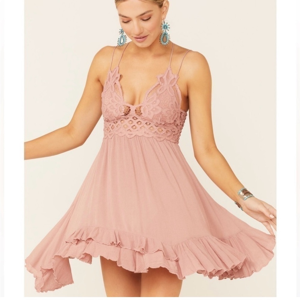 NWT Free People Adella Slip Dress in Rose